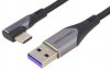 Cablu Charger + Date USB 2.0 A Tata - USB Tip C Tata la 90 de grade 1.5m 5 Amperi CBB150/90