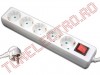 Prelungitor 5 Prize cablu  5 metri 3x1.0 mmp Alb cu Intrerupator PREL3078-5