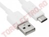 Cablu Charger + Date USB 2.0 A Tata - USB Tip C Tata  2 m CBB220 - Alb