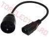Cablu Alimentare cu 1 Stecker Shucko Mama - IEC C14 Tata pentru UPS 0.3m CEE-IEC-1PM