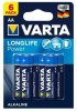 Baterie 1.5V Alcalina AA R6 Varta LongLife Power - set 6 bucati