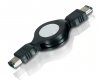 USB, Mini-USB, Mini DV, FireWire > Cablu FireWire 6 pini - FireWire 6 pini 0.8m Retractabil cu Adaptor FireWire 6Pini la MiniDV 4Pini FW472