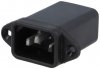 Conector AC 230V > Mufa IEC  2A Tata Panou cu Filtru de Retea Supresor de Zgomot si Parazitaj EMI / RFI inclus in corp C14FW4122