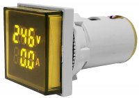 Ampermetru-Voltmetru de Panou 100A 60-500Vca LED GALBEN cu Transformator de Curent VA78133SQ