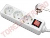 Prelungitoare Electrice > Prelungitor 3 Prize cablu  5 metri 3x1.0 mmp Alb cu Intrerupator PREL3076-5