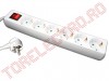 Prelungitoare Electrice > Prelungitor 6 Prize cablu  3 metri 3x1.0 mmp Alb cu Intrerupator PREL3079-3
