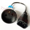 Cabluri pentru Echipamente > Cablu Alimentare cu 1 Stecker Shucko Mama - IEC C14 Tata pentru UPS 0.3m CEE-IEC-1