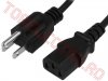 Cabluri pentru Echipamente > Cablu Stecker Tata SUA - IEC 10A Mama pentru PC  1.5m USAP315BK