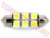 Soclu SV8.5 > Bec Auto 12V cu 6 LED SMD Alb Sofit 41mm CLD304/GB - set 10 bucati