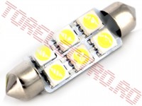 Bec Auto 12V cu 6 LED SMD Alb Sofit 41mm CLD017/GB