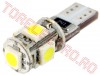 Bec Auto 12V cu LED SMDx5 Alb T10 Canbus CAN105/GB