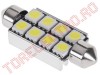 Bec Auto 12V cu 8 LED SMD5050 Alb Canbus BA0280