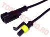 Conector cu Protectie la Apa Superseal  1 Pin Pereche Mama + Tata cu Cablu Negru 1.5mmp 200mm SS0660/TR